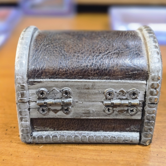 Vintage-Style Brown and Gray Treasure Chest - Picture 5 of 10